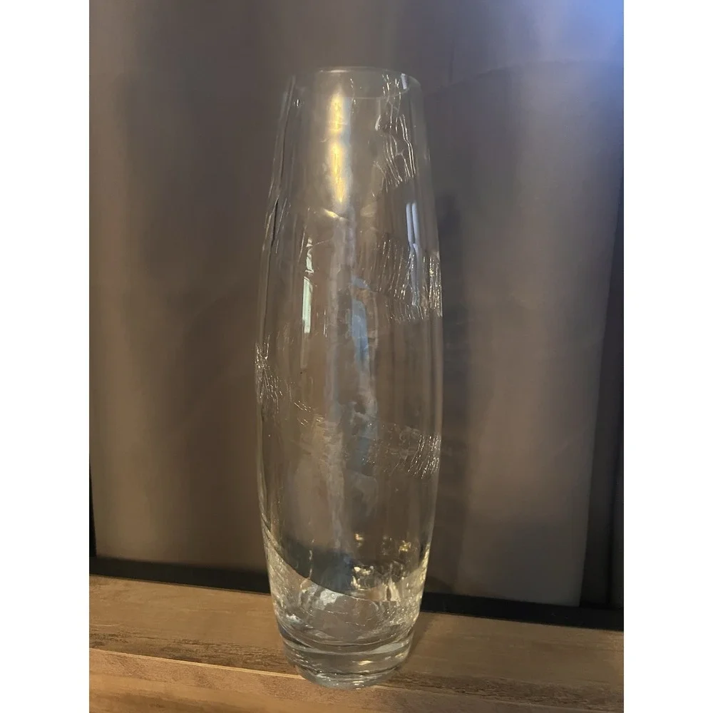 Clear Art Glass Vase 12